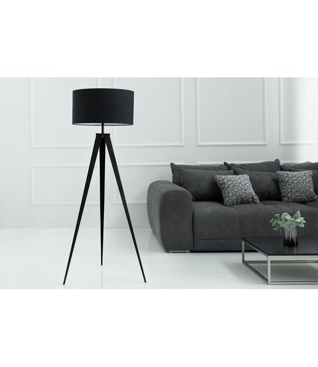Invicta Interior Vloerlamp TRIPOD 142cm zwart retro - 38683