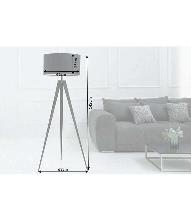 Invicta Interior Vloerlamp TRIPOD 142cm zwart retro - 38683