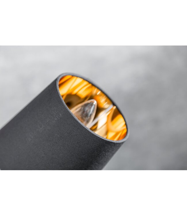 Invicta Interior Vloerlamp LEVELS 175 cm 5 linnen kappen zwart goud - 40038