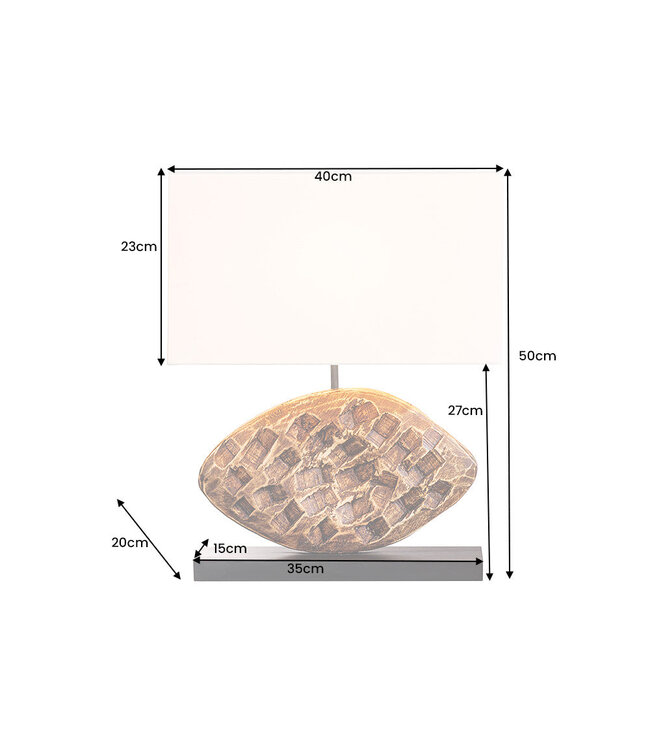 Invicta Interior Tafellamp REEF 50cm regenboomhout - 43929
