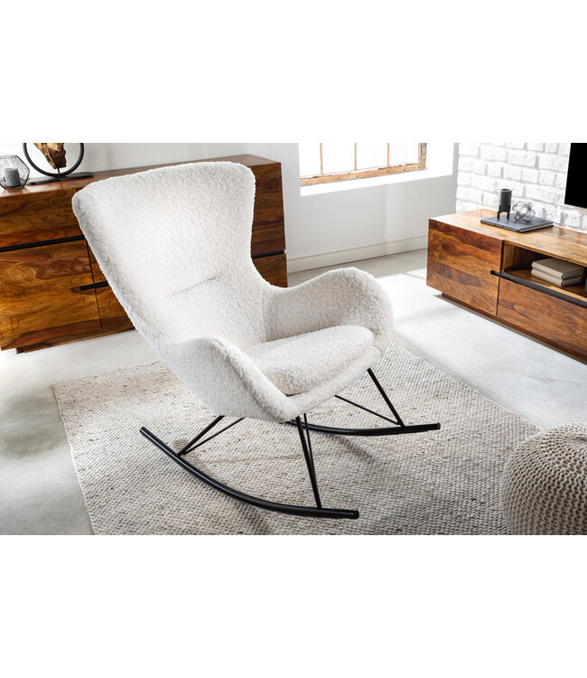 Invicta Interior Schommelstoel SCANDINAVIA SWING bouclé wit - 43139