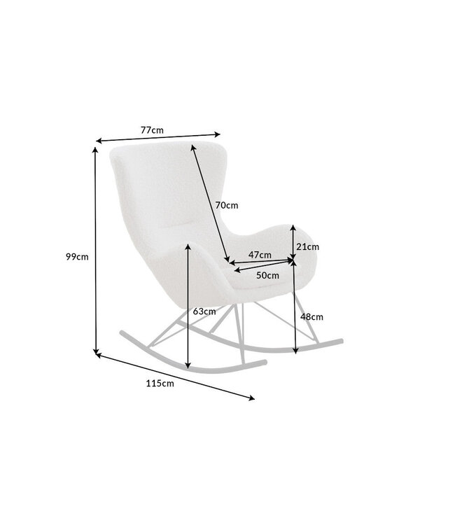 Invicta Interior Schommelstoel SCANDINAVIA SWING bouclé wit - 43139
