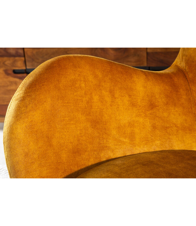 Invicta Interior Schommelstoel SCANDINAVIA SWING fluweel mosterdgeel - 43143