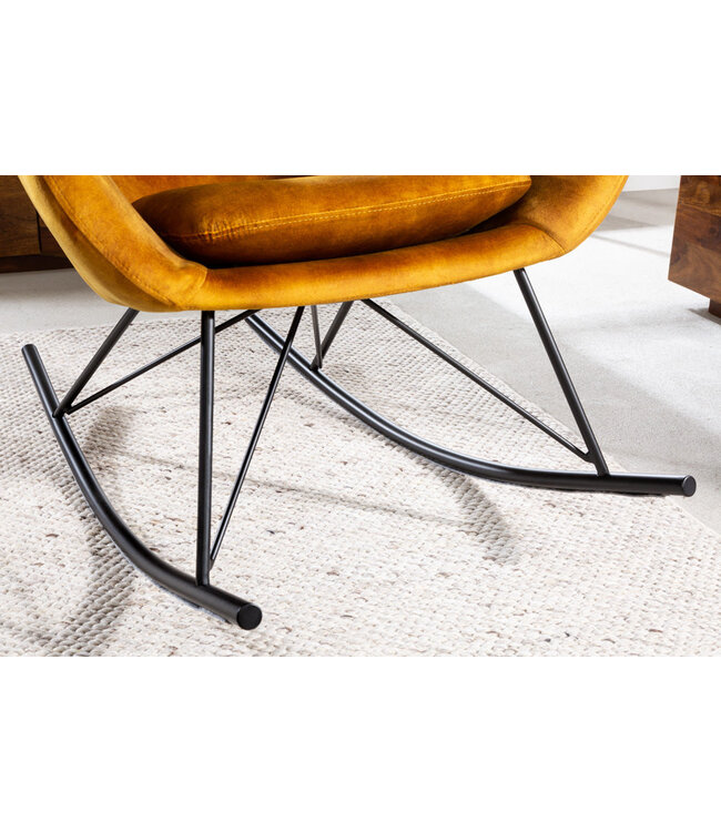 Invicta Interior Schommelstoel SCANDINAVIA SWING fluweel mosterdgeel - 43143