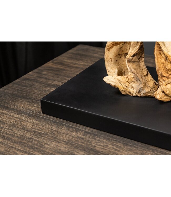 Invicta Interior Tafellamp PURE UNIQUE 80 cm met lampenkap van drijfhoutlinnen in beige - 39625