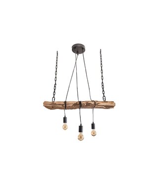Invicta Interior Hanglamp BARRACUDA 70 cm voor 3 lampen, gemaakt van gerecycled hout - 40079