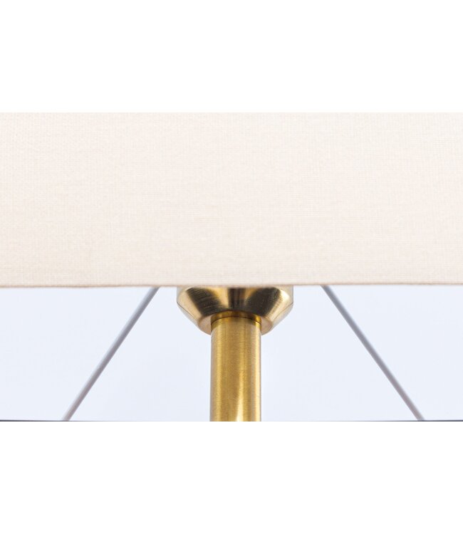 Invicta Interior Tafellamp EUPHORIA 80 cm lampenkap beige longanhout naturel - 44687