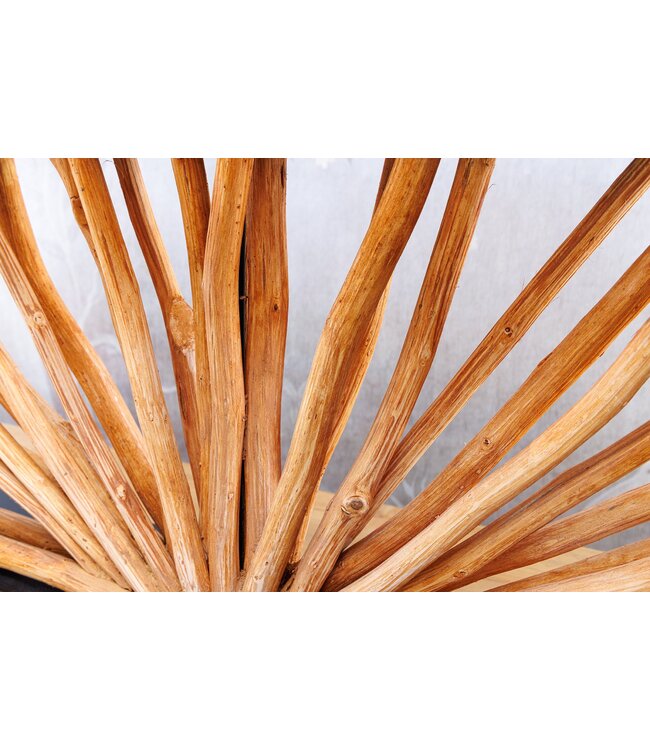 Invicta Interior Tafellamp EUPHORIA 80 cm lampenkap beige longanhout naturel - 44687