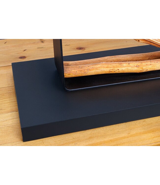 Invicta Interior Tafellamp EUPHORIA 80 cm lampenkap beige longanhout naturel - 44687