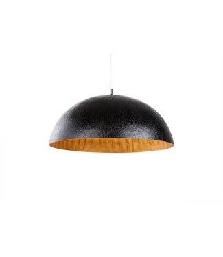 Invicta Interior Hanglamp GLOW 70cm van glasvezel, zwart goud - 10719