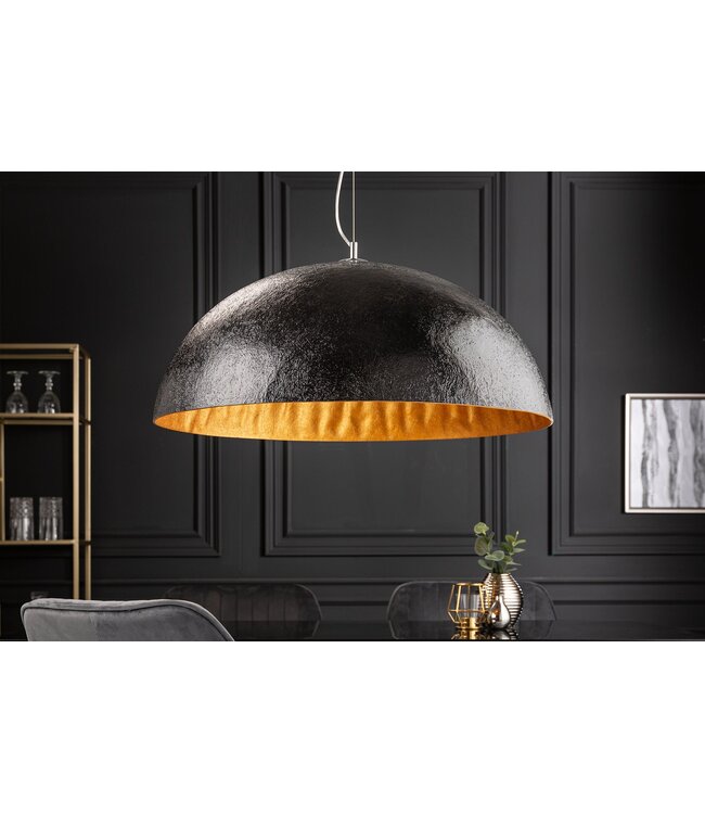 Invicta Interior Hanglamp GLOW 70cm van glasvezel, zwart goud - 10719