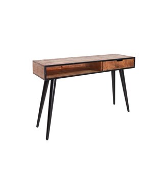 Invicta Interior Industriële console 120 cm met lade, mangohout - 39651