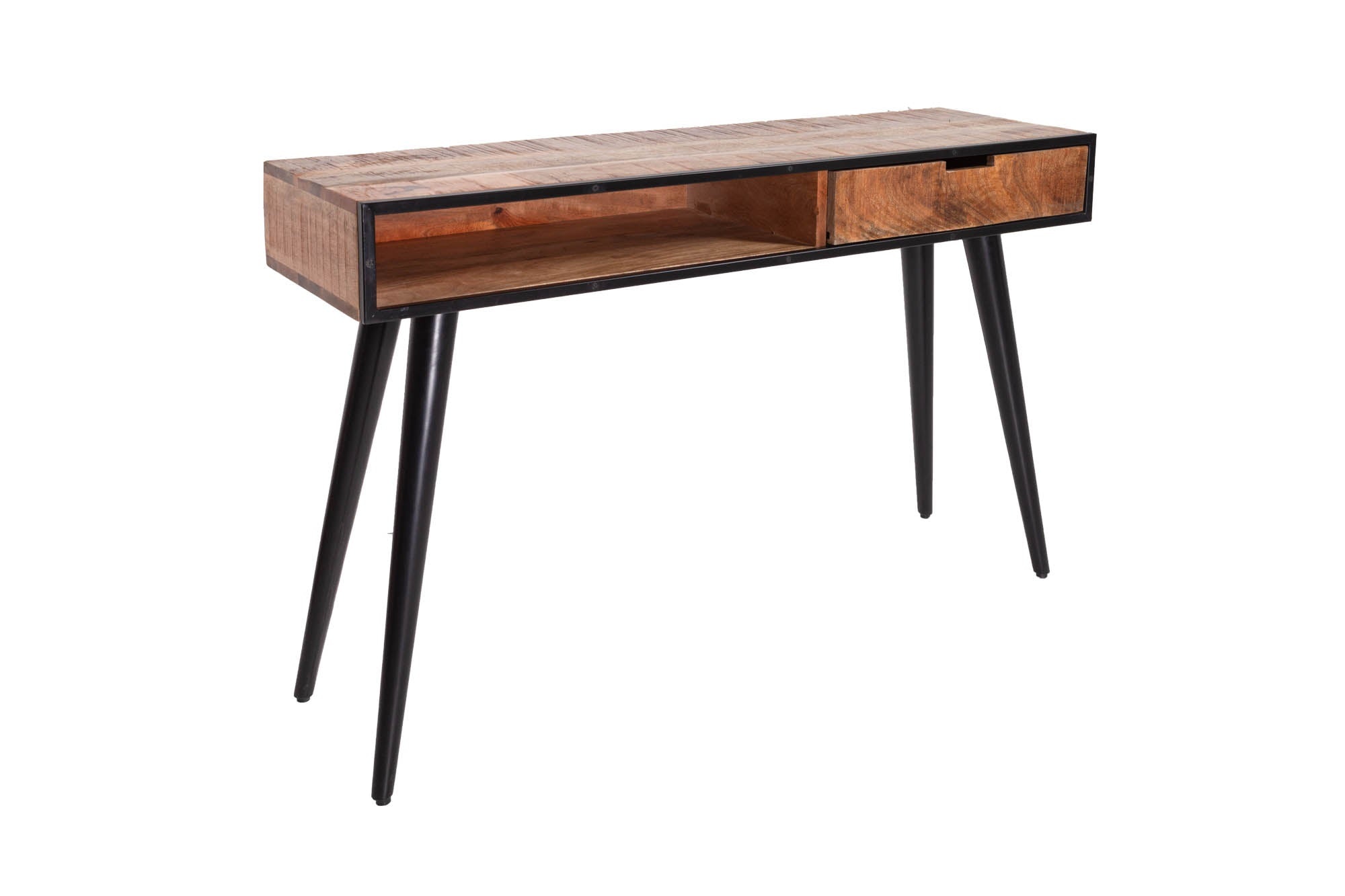 Industriële console 120 cm met lade, mangohout - 39651