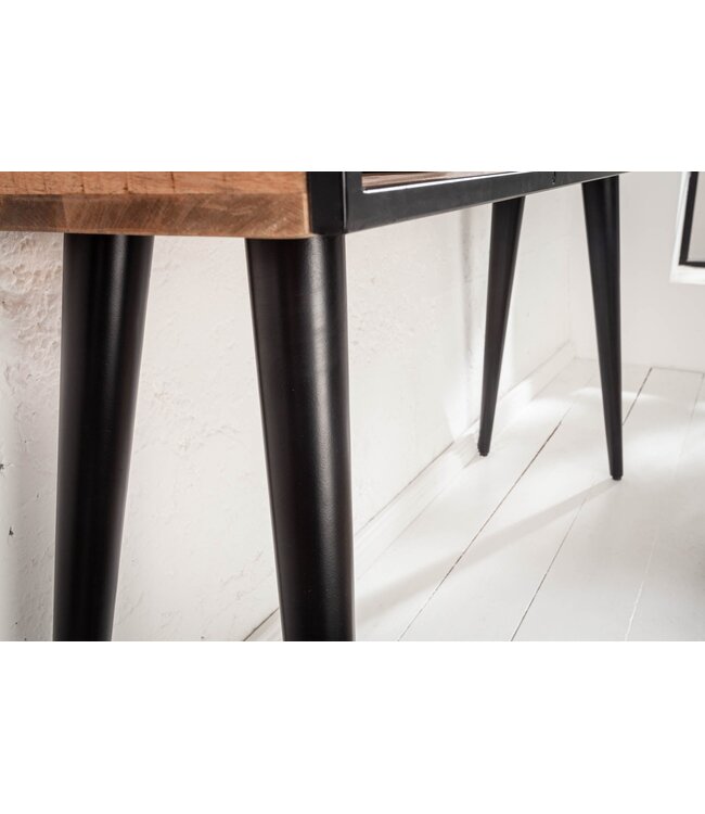 Invicta Interior Industriële console 120 cm met lade, mangohout - 39651