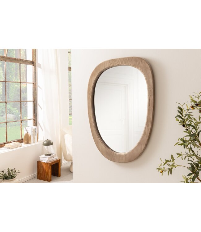 Invicta Interior ORGANIC wandspiegel 105 cm ovaal grenenhout naturel beige - 46489