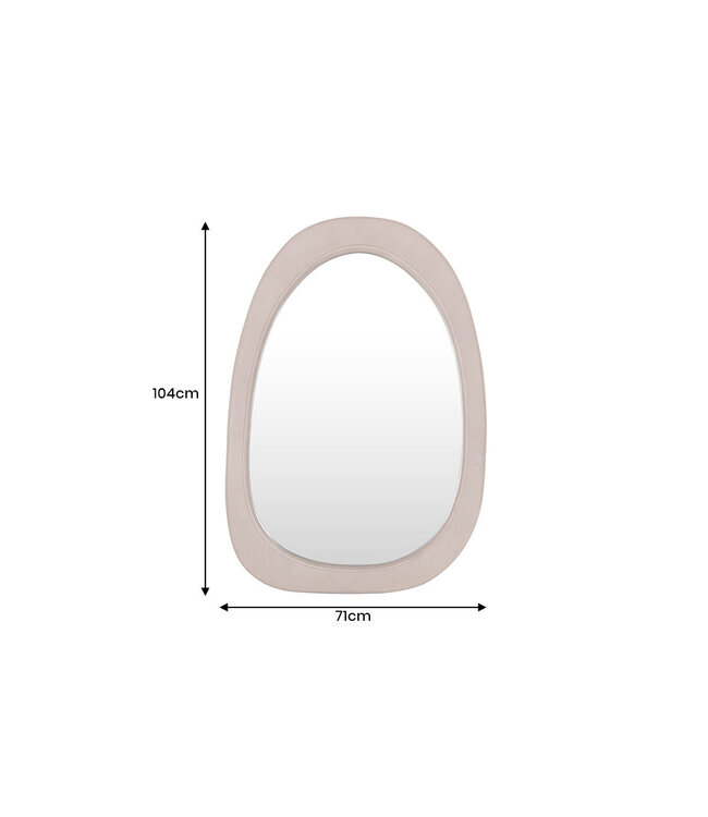 Invicta Interior ORGANIC wandspiegel 105 cm ovaal grenenhout naturel beige - 46489