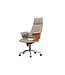 Invicta Interior Bureaustoel MANHATTAN 44-54 cm, draaibaar, met structuurstof, grijs en walnoothout - 46664