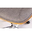 Invicta Interior Bureaustoel MANHATTAN 44-54 cm, draaibaar, met structuurstof, grijs en walnoothout - 46664