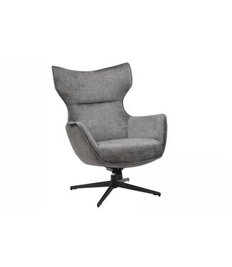 Invicta Interior Fauteuil VOGUE 360° draaibaar, grijs fluweel met zwart metalen frame - 46703