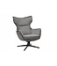 Invicta Interior Fauteuil VOGUE 360° draaibaar, grijs fluweel met zwart metalen frame - 46703