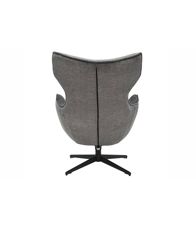 Invicta Interior Fauteuil VOGUE 360° draaibaar, grijs fluweel met zwart metalen frame - 46703