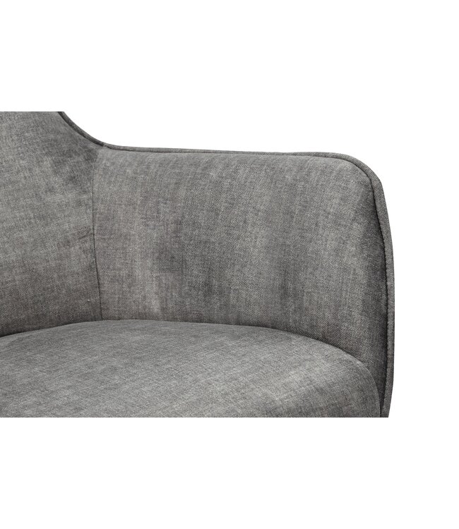 Invicta Interior Fauteuil VOGUE 360° draaibaar, grijs fluweel met zwart metalen frame - 46703