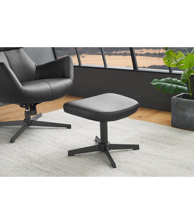 Invicta Interior Fauteuil VOGUE 360° draaibaar, kunstleer, zwart, met zwart metalen frame - 47718