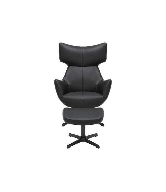 Invicta Interior Fauteuil VOGUE 360° draaibaar, kunstleer, zwart, met zwart metalen frame - 47718