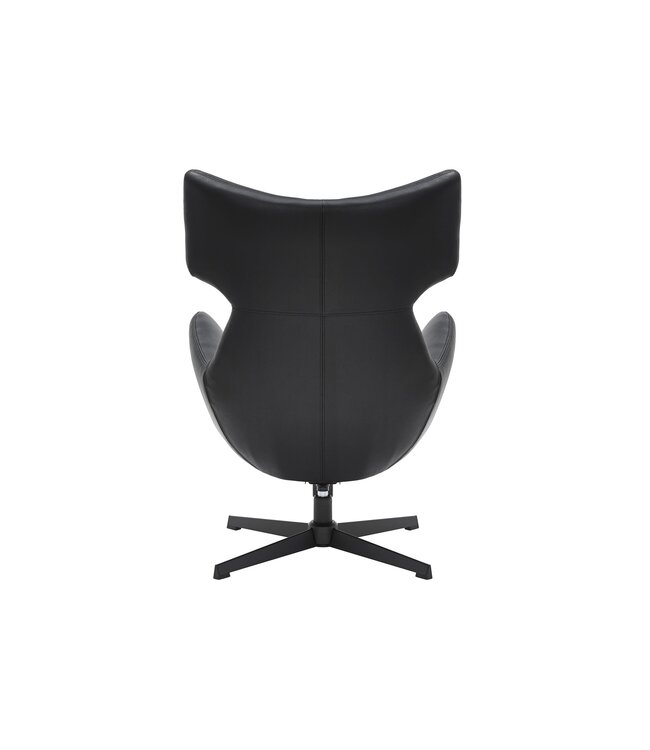 Invicta Interior Fauteuil VOGUE 360° draaibaar, kunstleer, zwart, met zwart metalen frame - 47718