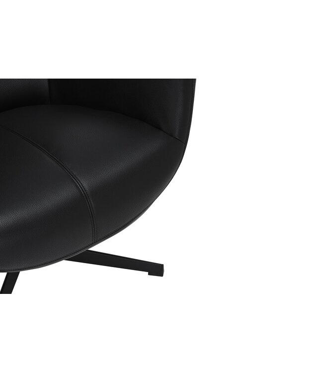 Invicta Interior Fauteuil VOGUE 360° draaibaar, kunstleer, zwart, met zwart metalen frame - 47718