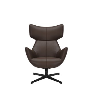 Invicta Interior Fauteuil VOGUE 360° draaibaar, kunstleer bruin met zwart metalen frame - 47720