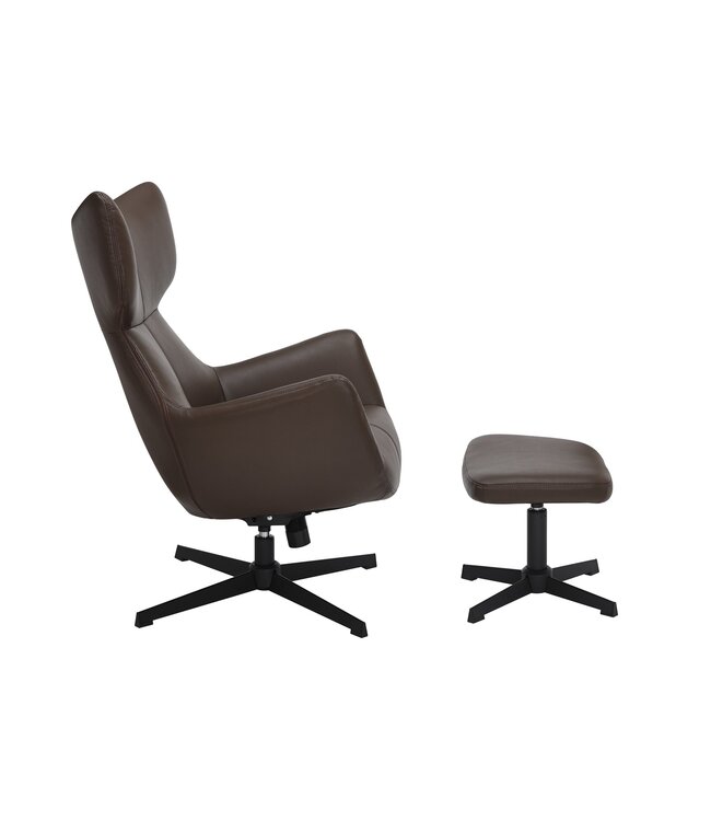 Invicta Interior Fauteuil VOGUE 360° draaibaar, kunstleer bruin met zwart metalen frame - 47720