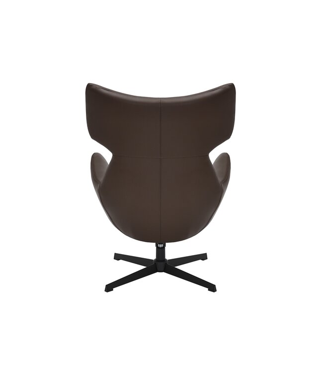 Invicta Interior Fauteuil VOGUE 360° draaibaar, kunstleer bruin met zwart metalen frame - 47720