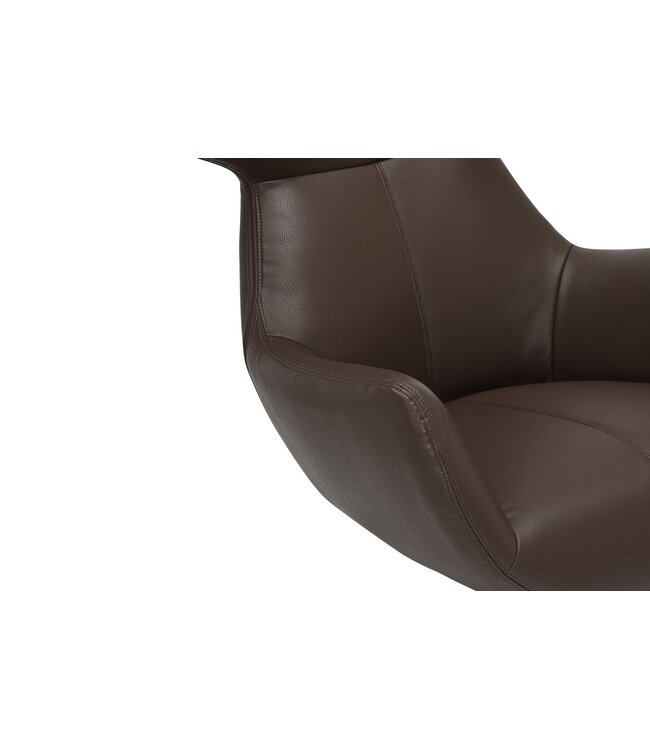 Invicta Interior Fauteuil VOGUE 360° draaibaar, kunstleer bruin met zwart metalen frame - 47720