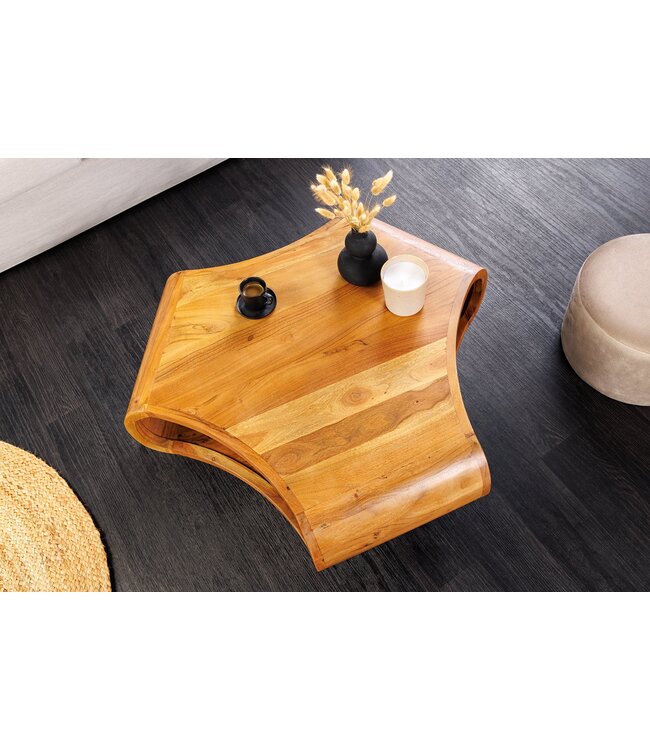 Invicta Interior Salontafel ORGANIC LIVING 90 cm acaciahout bruine honingkleurige afwerking - 47095