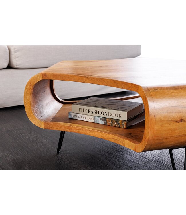 Invicta Interior Salontafel ORGANIC LIVING 90 cm acaciahout bruine honingkleurige afwerking - 47095