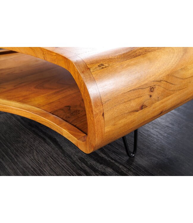 Invicta Interior Salontafel ORGANIC LIVING 90 cm acaciahout bruine honingkleurige afwerking - 47095