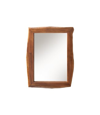 Invicta Interior Wandspiegel MAMMUT 100 cm met natuurlijke rand, bruin acaciahout - 46490