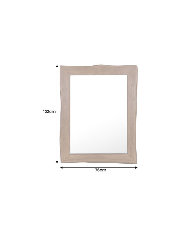 Invicta Interior Wandspiegel MAMMUT 100 cm met natuurlijke rand, bruin acaciahout - 46490