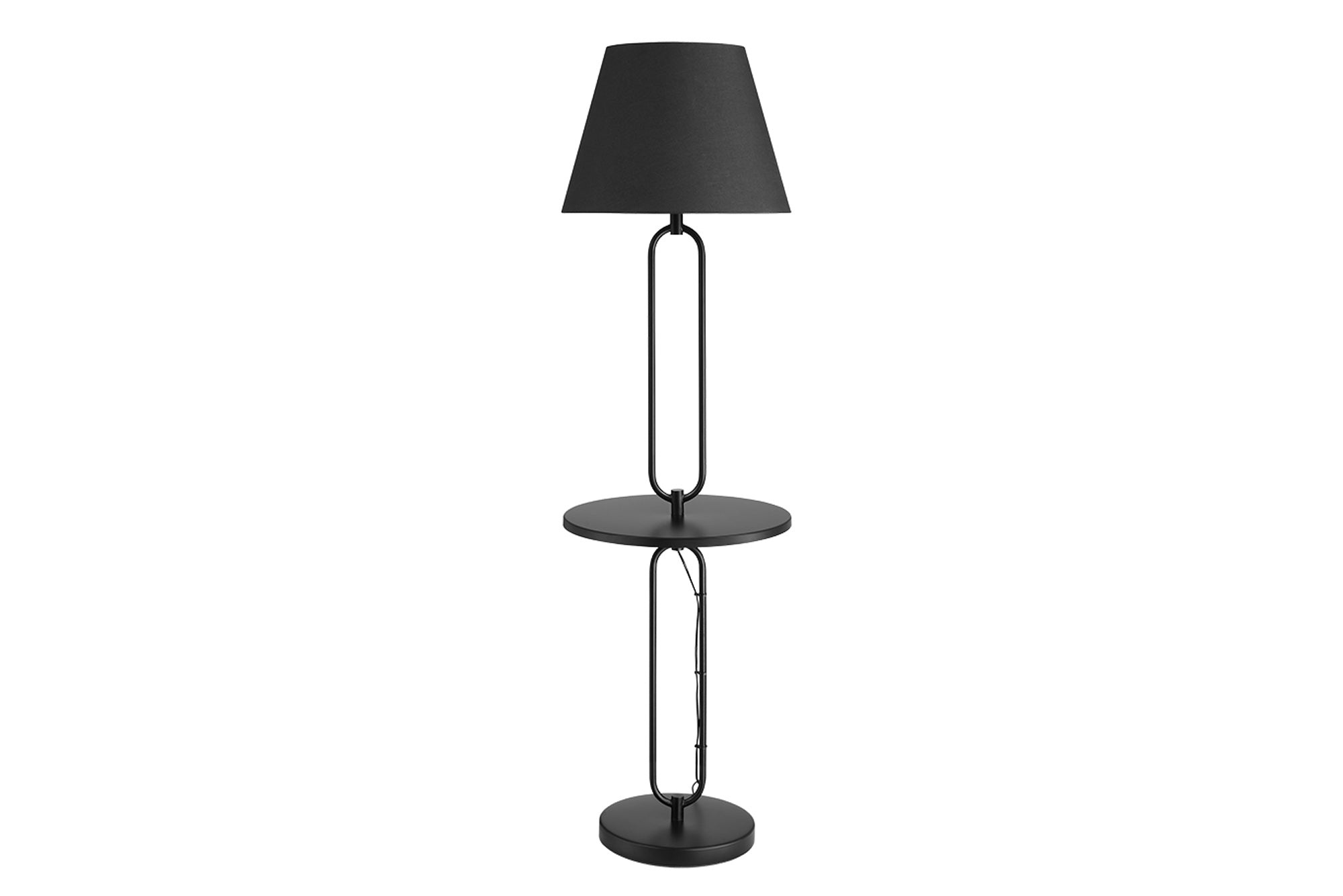 Staande lamp SERVANT 176 cm met stoffen kap en voetstuk - 43759