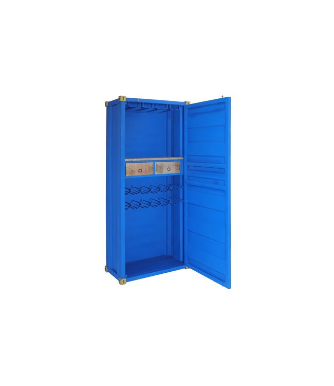 Invicta Interior Barkast Container GLOBETROTTER 180cm blauw - 43598