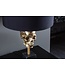Invicta Interior Tafellamp SKULL 56cm goudkleurige katoenen kap zwart - 41529