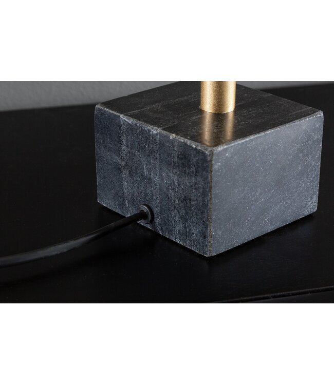 Invicta Interior Tafellamp SKULL 56cm goudkleurige katoenen kap zwart - 41529