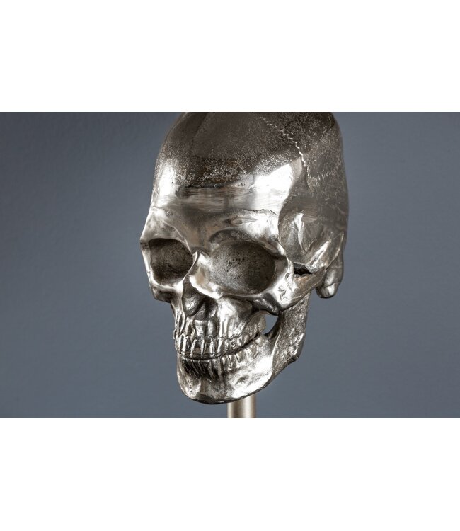 Invicta Interior Tafellamp SKULL 56cm zilverkleurige katoenen kap zwart - 41528