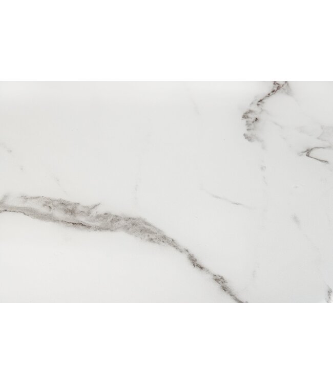 Invicta Interior Bijzettafel ELEGANCE Ø 50-60cm rond set van 2 marmerlook wit met zwart frame - 42178