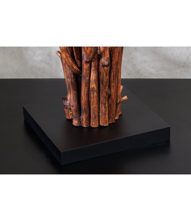 Invicta Interior Tafellamp EUPHORIA I 60 cm met lampenkap van longanhout en katoen - 43452