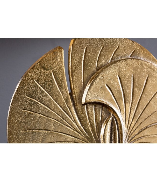 Invicta Interior Tafellamp GINKGO 62 cm met gouden katoenen kap en zwarte kap - 41530