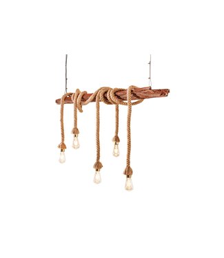 Invicta Interior Hanglamp SEVEN SEAS 110 cm, gemaakt van gerecycled acaciahout, naturel - 44679