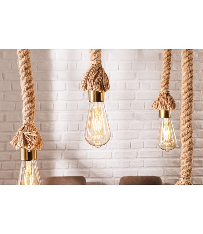 Invicta Interior Hanglamp SEVEN SEAS 110 cm, gemaakt van gerecycled acaciahout, naturel - 44679