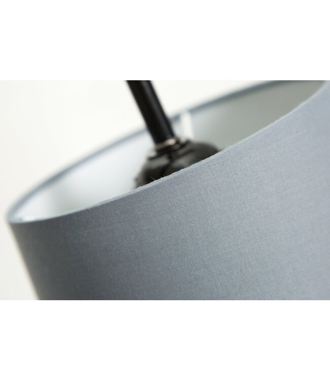 Invicta Interior Hanglamp LEVELS 100cm 5 linnen kappen zwart grijs wit - 37741